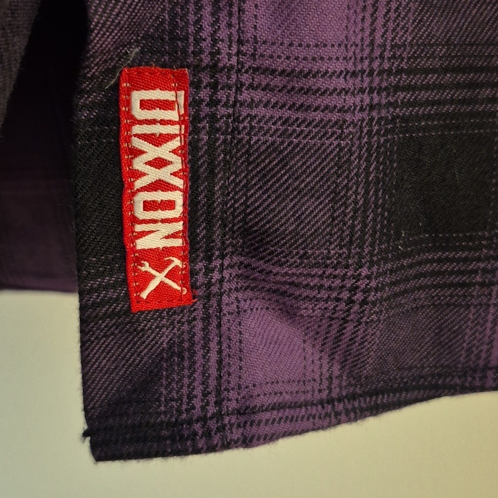 Dixxon Women's Flannel Button Down Shirt | Purple & Black Plaid | Size Small - Picture 7 of 9